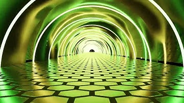 Abstract Beautiful Futuristic 3D Tunnel with Neon Lights Hex pattern floor Reflection Live Wallpaper