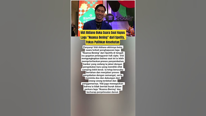 Vidi Aldiano Buka Suara Soal Hapus Lagu "Nuansa Bening" dari Spotify, Fokus Pulihkan Kesehatan