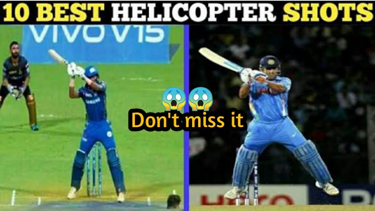 10 Helicopter Shots In Cricket History - YouTube