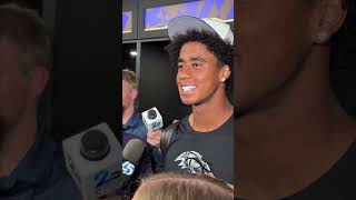 Ravens WR Ja Kobi Lane after catching TD in preseason debut