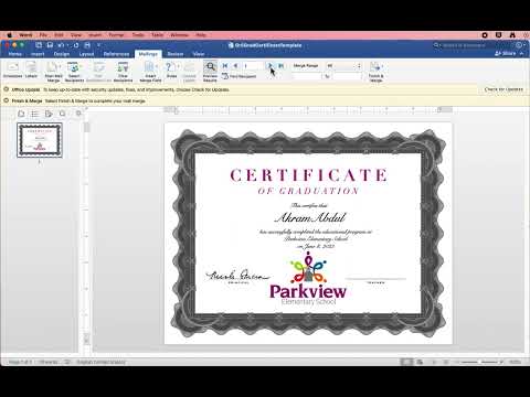 Mail Merge Certificates