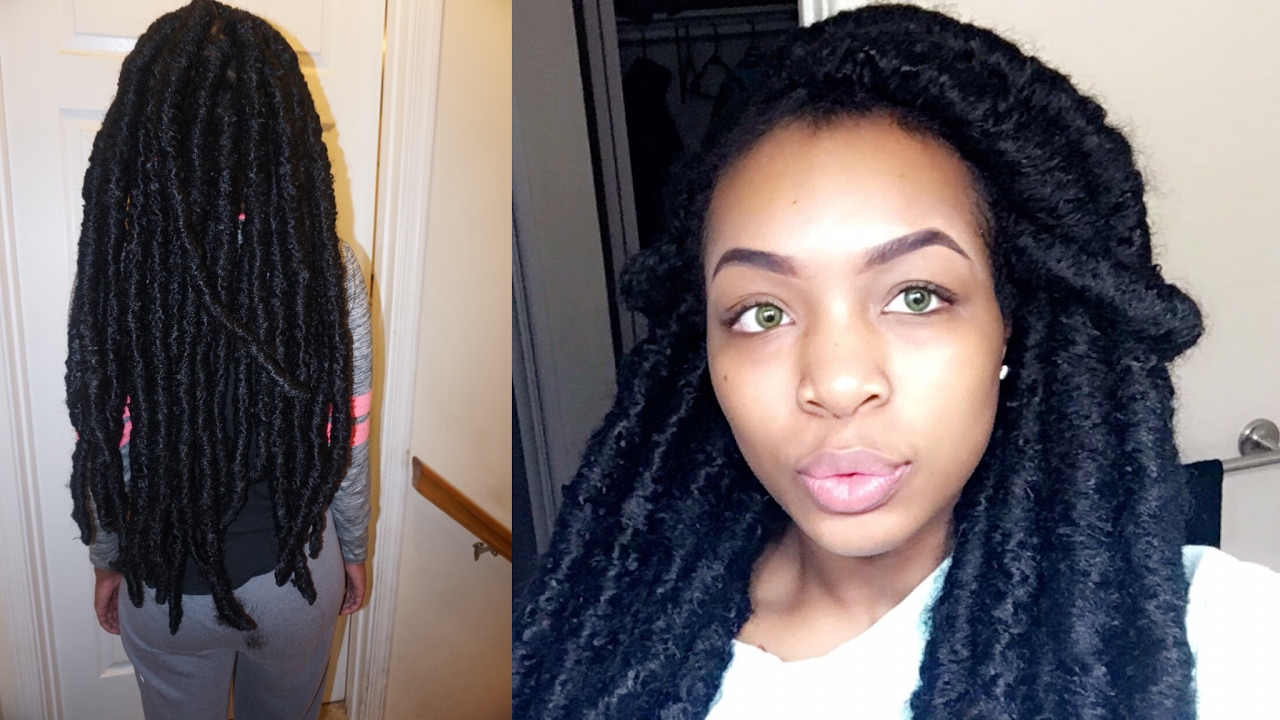 Rihanna inspired faux locks tutorial dread locs over top of real dreads loc...