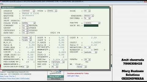Marg software  :- New Item creation