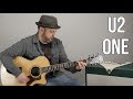 U2 one easy acoustic song lesson for guitar