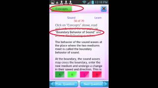 Android iPhone iPad Educational apps QVprep Science Physics Grade 9, 10 app video part 7 Sound screenshot 5