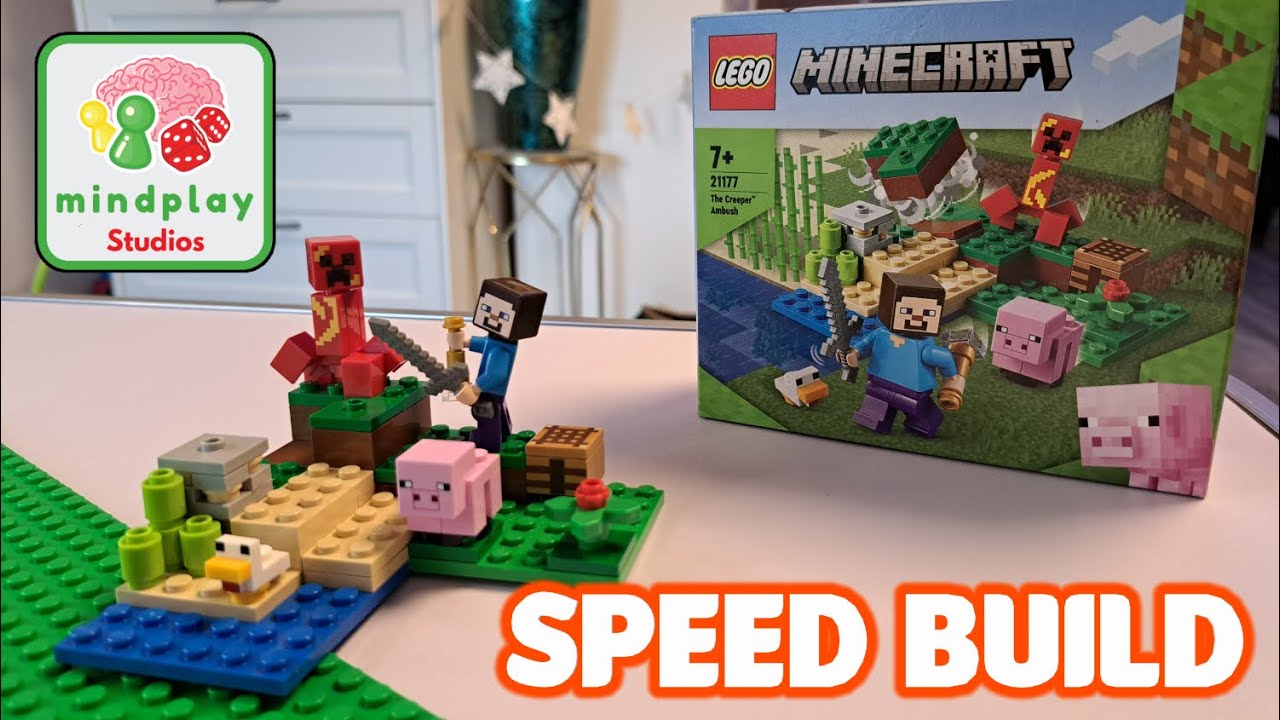 Lego Minecraft The Creeper Ambush 🗡️ 21177 Unboxing & Speed Build YouTube