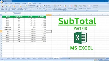 How to Create Subtotal in Microsoft Excel part - II