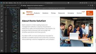 Restaurant & Food Service Solutions   responsive web   Visual Studio code