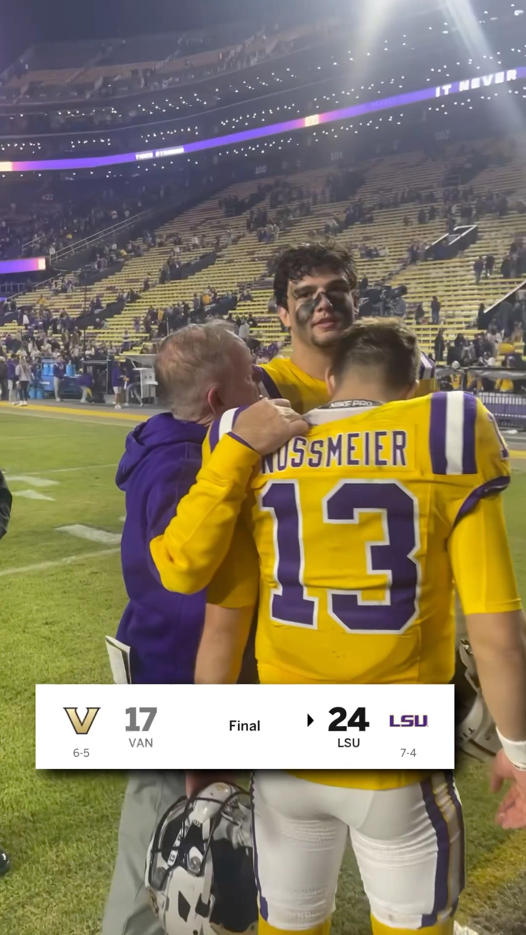 LSU Football HC Brian Kelly meets with Nuss and Will Campbell after win ?
