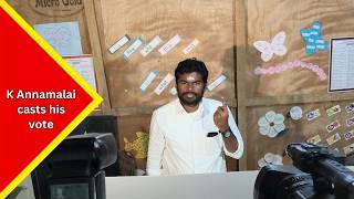 Tamil Nadu Elections: BJP leader K Annamalai casts his vote at a polling station in Coimbatore.....