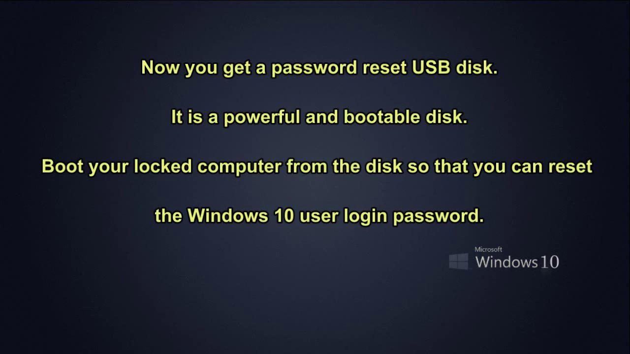 create password reset disk for another computer windows 10