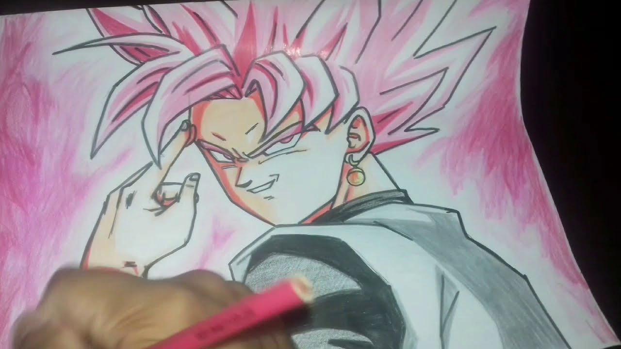 COMO DESENHAR Goku Black SSJ Rose  How to Draw (Esboço / Sketch) #1 