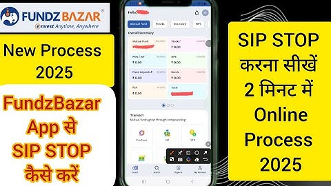 How to STOP SIP from FundzBazar 2025 | How To STOP SIP | SIP STOP kaise kre #fundzbazar #best #sip