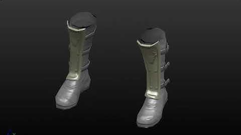Warrior Character | E077 | Retopology | Boots 03