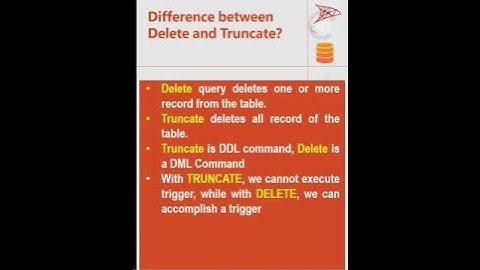 Delete Vs Truncate -MS SQL Server Interview ask question