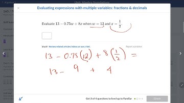 A1.3: Evaluating expressions with multiple variables: fractions & decimals - Algebra 1- Khan