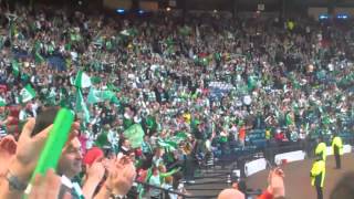 Scottish Cup Final 2013. Hibs fans cheer their team even in defeat.