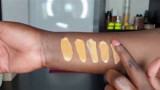 Maybelline fit me foundation swatches 335 ,334 , 332 , 330 ,322 Tan /brown/medium shades.