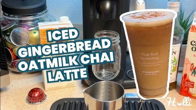 Iced Gingerbread Oatmilk Chai Latte {Starbucks Copycat}