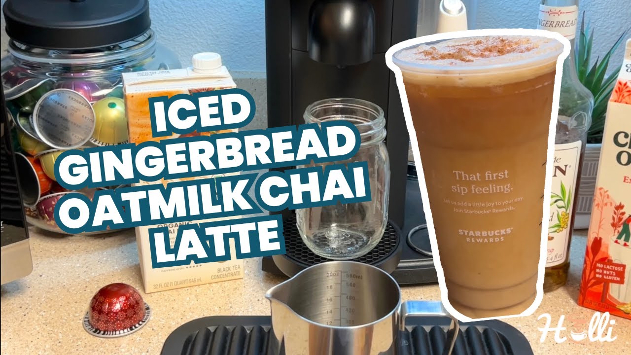 Iced Gingerbread Oatmilk Chai Latte Nespresso HOLIDAY Recipe SPECIAL