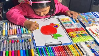 MEHER COLOURING APPLE 🍎 #fruitsdrawing #apple #appledrawing #appledraw #kidsdrawing #drawing