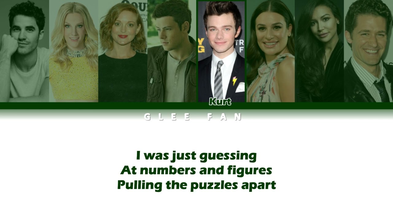 Glee The Scientist Color Coded Lyrics