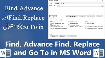 Find Replace and Go To Option in MS Word | Advance Find with Shortkeys (Urdu/Hindi)