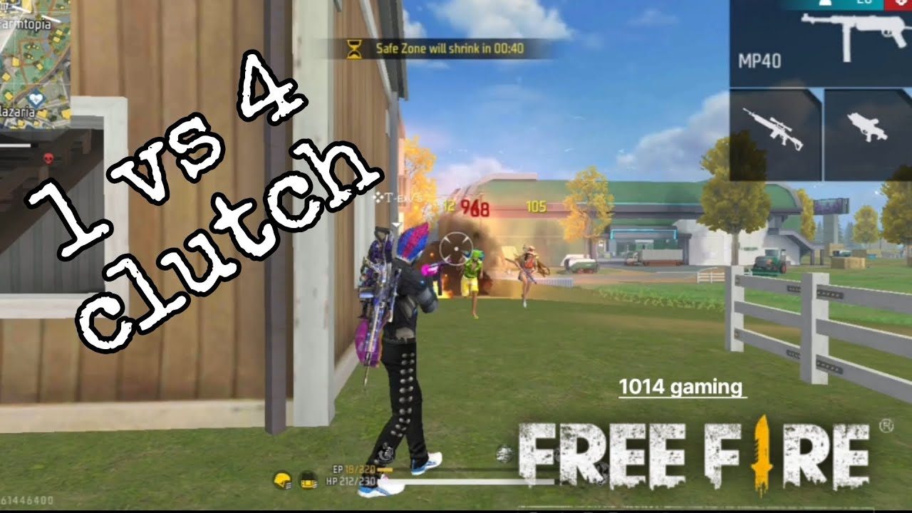 1 vs 4 clutch br ranked / free fire 🔥 / impossible situation 📛 / # ...