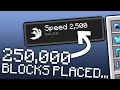 Minecraft UHC but every 100 blocks you PLACE, you gain a level of SPEED.