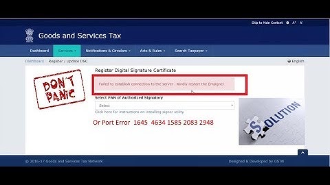 GST emsigner error | Solved