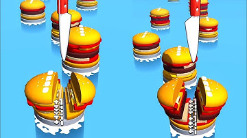 Burger Slice Game! Satisfying and relaxing ASMR slicing video