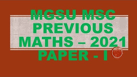 MGSU Msc/MA Previous year maths paper - Abstract Algebra