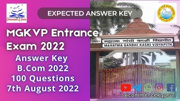 MGKVP B.Com Entrance Exam 2022 - Expected Answer Key