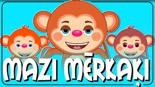 Mazi mērkaķi | | Latviešu Tautas Dziesmas | Bērnu dziesmas | 5 little monkeys in Latvian