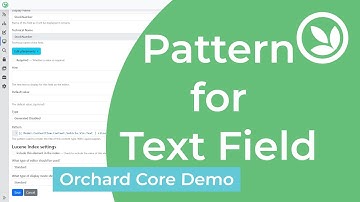 Pattern for Text Field - Orchard Core Demo