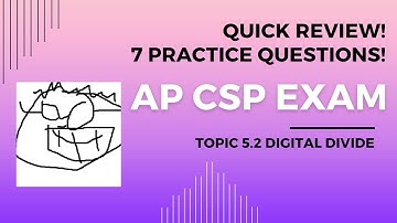 AP CSP Topic 5.2  - Digital Divide  -  Explanations and 7 MCQs!