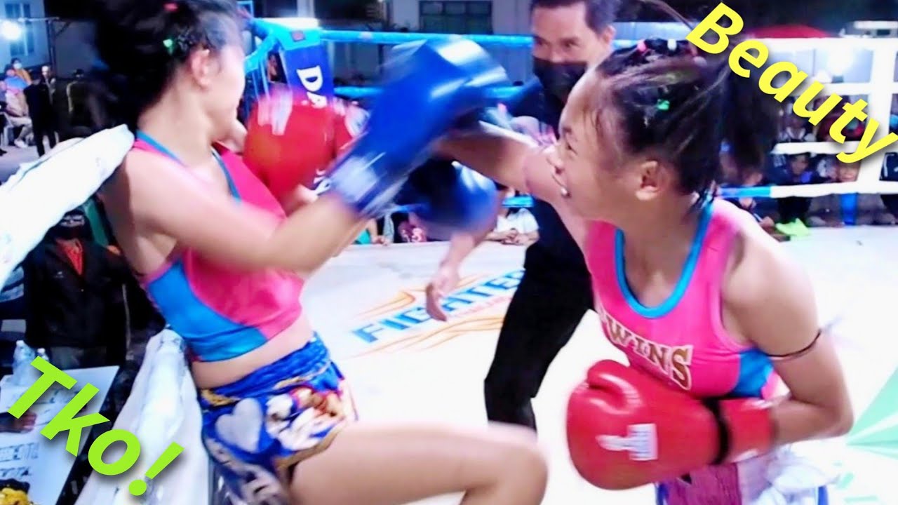 บิวตี้หมัดปืนกลทะลุโลกสวยกว่าหนูไม่ได้อัดให้ยับTko!BeautyVSPetchChorFa!ビューティー猛攻撃！ムエタイMuaythai fight!