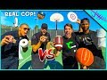 Challenging POLICE OFFICERS to TRICK SHOT BATTLE!