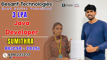 3LPA | Java Developer as a Fresher | How She Crack The Interview | Besant Velachery Success Story