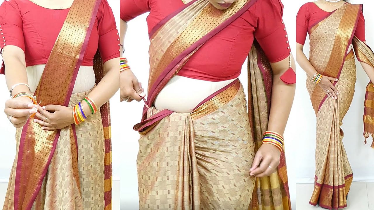 Saree draping easy & simple steps for beginners saree draping with