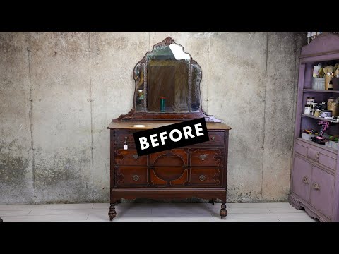black dresser with mirror and chest set