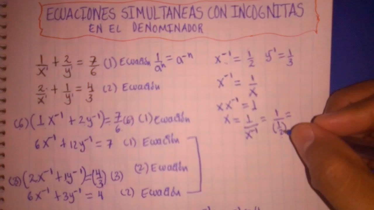 Ecuaciones Simultáneas Con Incógnitas en el Denominador| Álgebra - YouTube