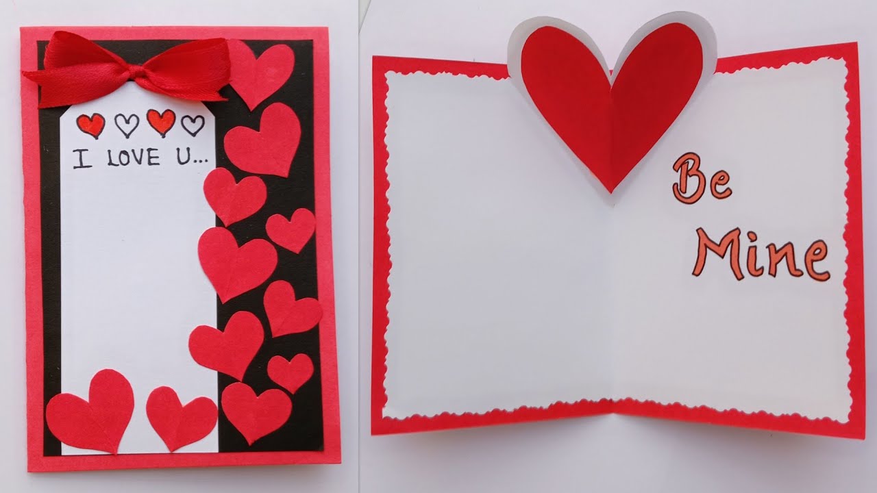 Valentine Day Card Making/Pop Up Heart Card/Valentine Day Special Card