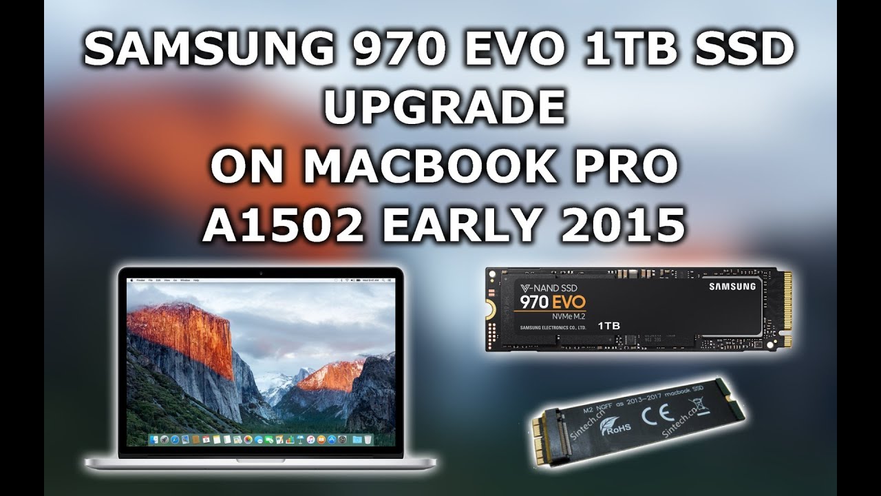 2015 년 초 MacBook Pro A1502에서 Samsung 970 EVO 1TB SSD 및 Sintech ST-NGFF2013-C 어댑터 업그레이드