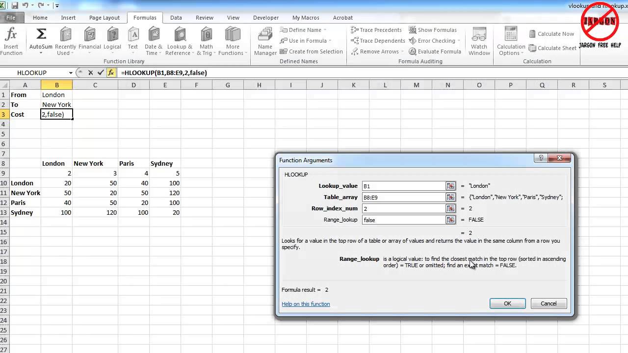 How to use vlookup and hlookup together in c