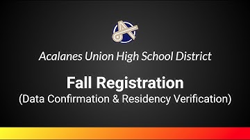 AUHSD Fall Registration