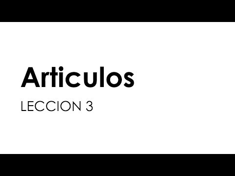 Leccion 3 - Articulos - Артикли в испанском языке