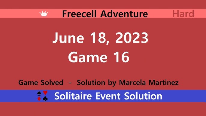 FreeCell Adventure Game #15, November 8, 2022 Event