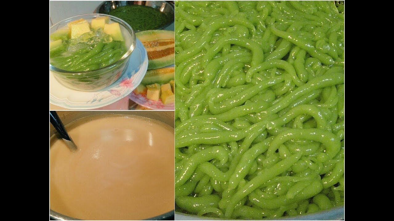 ลอดช่องใบเตยน้ำกะทิแตงไทยแป้งเหนียวนุ่มน้ำกะทิเข้มข้น หอมหวานมันอร่อยมาก
