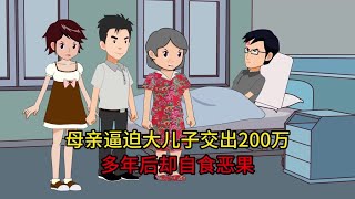 母亲强迫大儿子交出200万，多年后却后悔不已 #原创动画 #情感动画